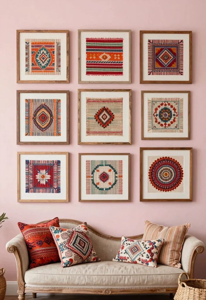 10 Best Large Wall Art Ideas to Make a Huge Impact 3. Framed Textile Art 0