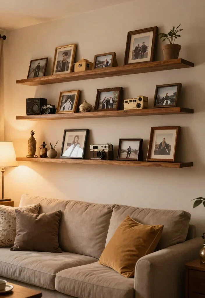 10 Large Wall Decor Living Room Floating Shelves Shelf Ideas 10. Personal Treasure Trove 0