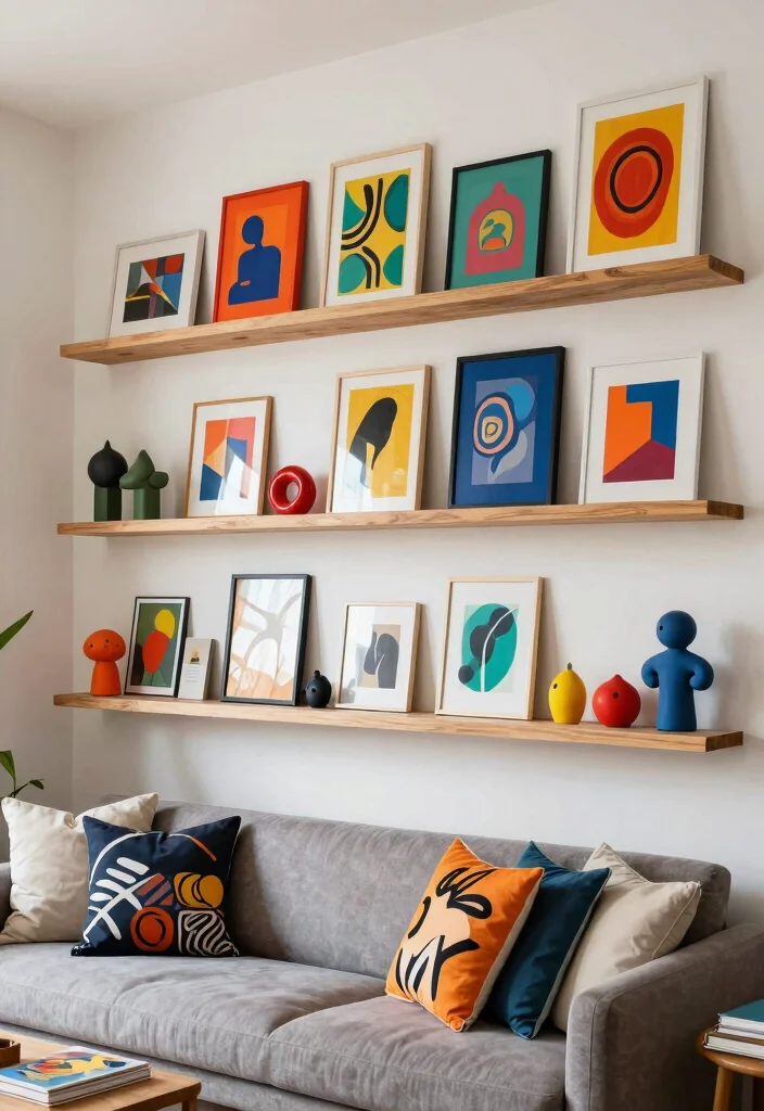 10 Large Wall Decor Living Room Floating Shelves Shelf Ideas 4. Artistic Display 0