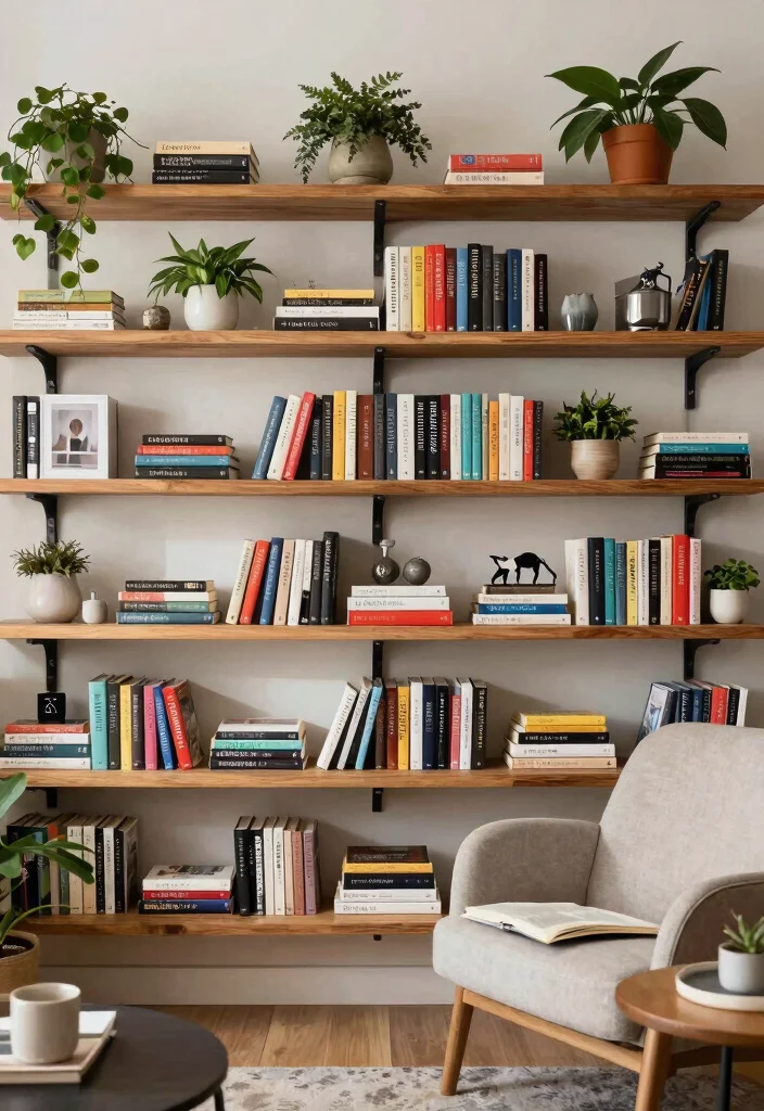 10 Large Wall Decor Living Room Floating Shelves Shelf Ideas 9. Shelf Styling with Books 0