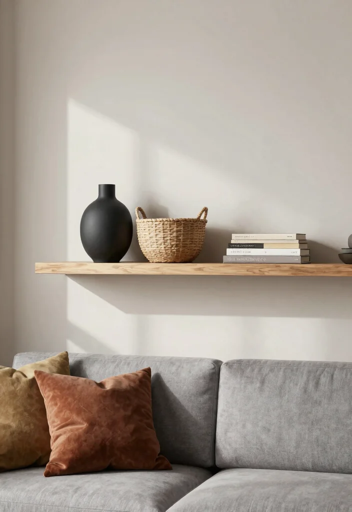 10 Living Room Wall Decor Over Couch Floating Shelves Shelf Ideas 1. Layered Textures 0