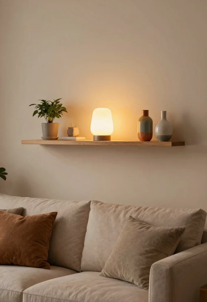 10 Living Room Wall Decor Over Couch Floating Shelves Shelf Ideas 10. Statement Lighting 0