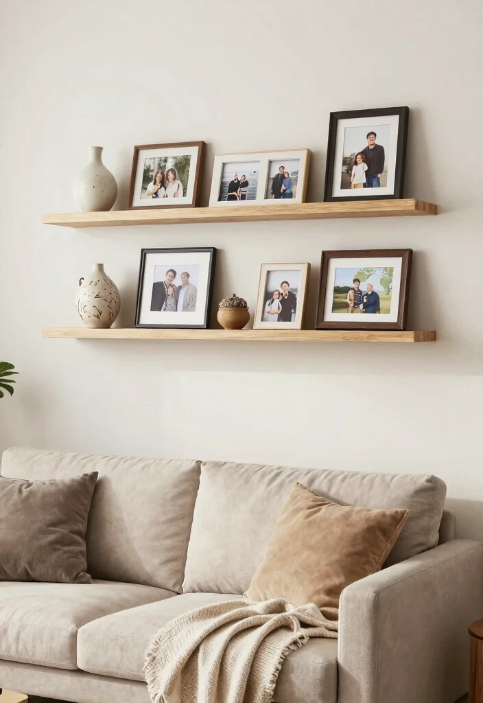 10 Living Room Wall Decor Over Couch Floating Shelves Shelf Ideas 4. Personal Touches 0