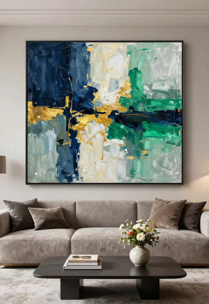 11 Best Wall Art Designs Living Room Focal Points 3. Oversized Abstract Art 0
