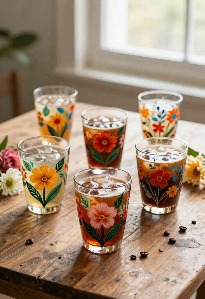 11 Chic Glass Tumbler Design Ideas for the Iced Coffee Vibe 3 11 Chic Glass Tumbler Design Ideas for the Iced Coffee Vibe 3. Artistic Hand Painted Tumblers 0
