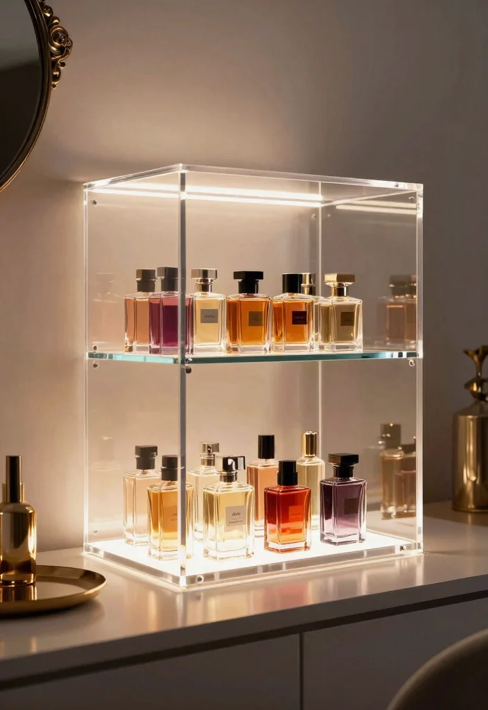 11 Chic Perfume Shelf Ideas Wall Shelves Display 3 11 Chic Perfume Shelf Ideas Wall Shelves Display 3. Acrylic Display Cases for a Chic Touch 0