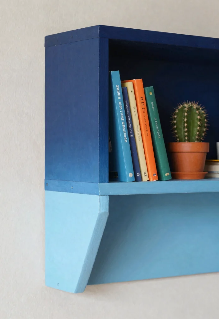 11 Clever Wall Shelf Painting Ideas for a Pop of Color 1. Ombre Delight 0