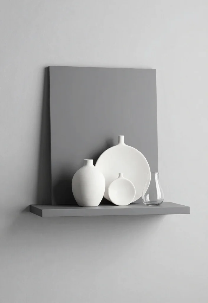 11 Clever Wall Shelf Painting Ideas for a Pop of Color 11. Minimalist Mono 0
