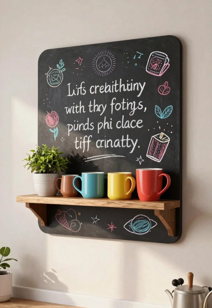 11 Clever Wall Shelf Painting Ideas for a Pop of Color 4. Chalkboard Finish 0