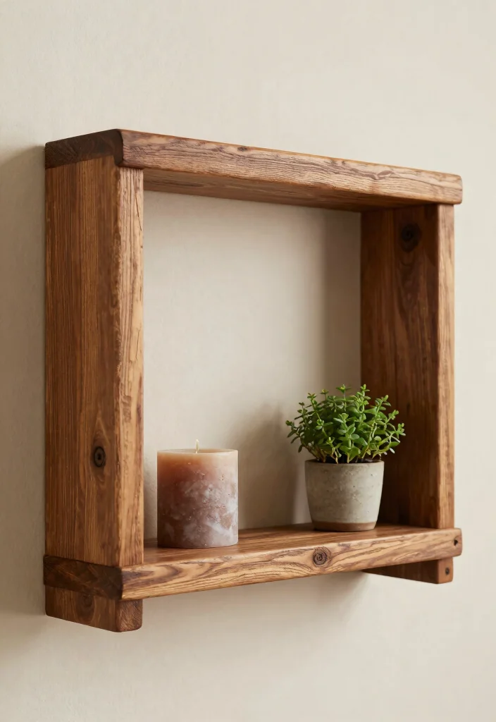 11 Clever Wall Shelf Painting Ideas for a Pop of Color 6. Rustic Wood Stains 0