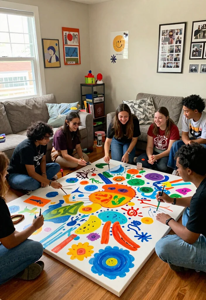 11 College Apartment Living Room Decorating Ideas Wall Art 11. Collaborative Art Projects 0