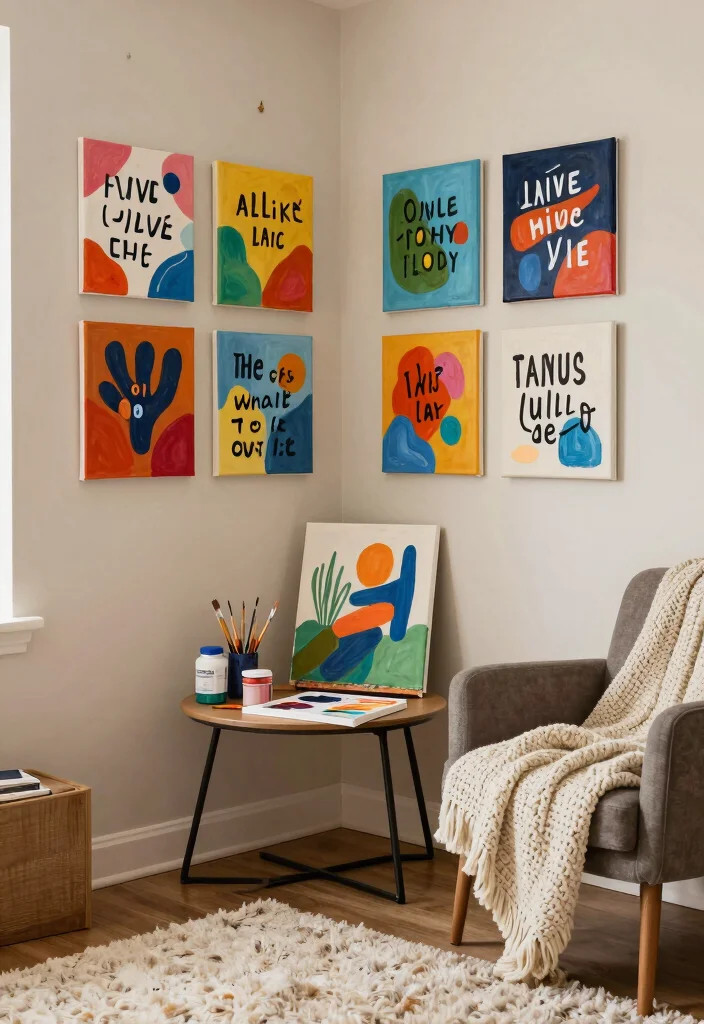 11 College Apartment Living Room Decorating Ideas Wall Art 2. DIY Canvas Paintings 0