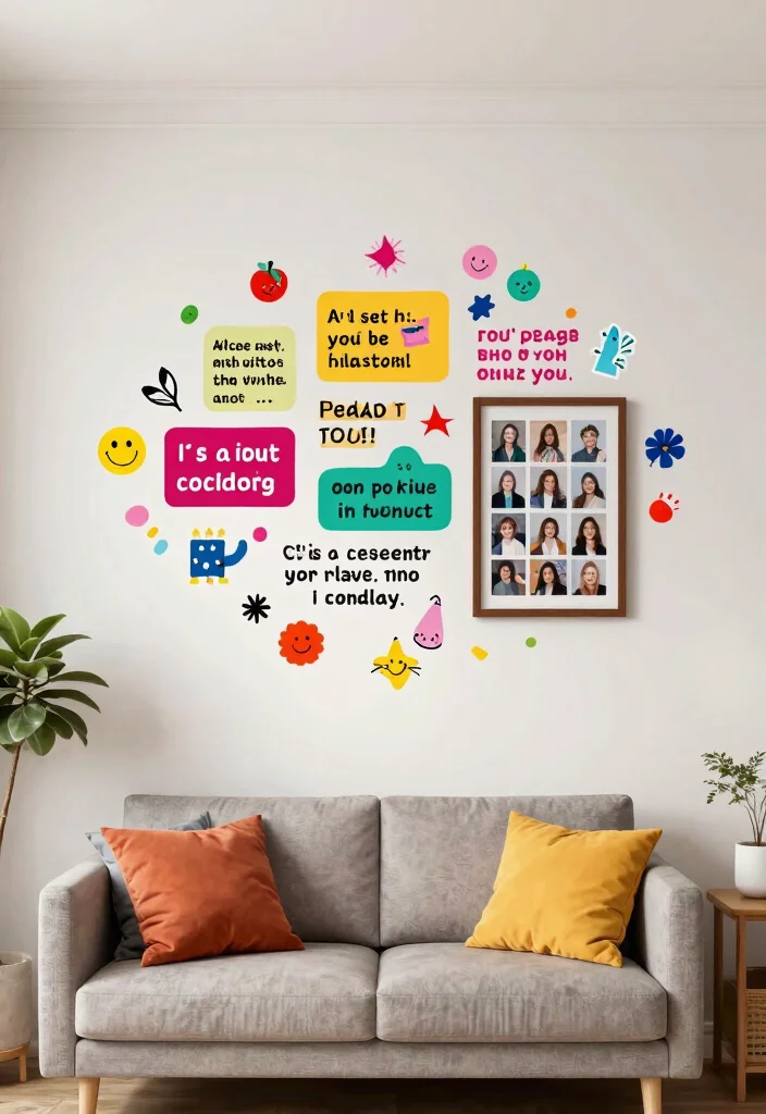 11 College Apartment Living Room Decorating Ideas Wall Art 4. Wall Decals for Easy Flair 0