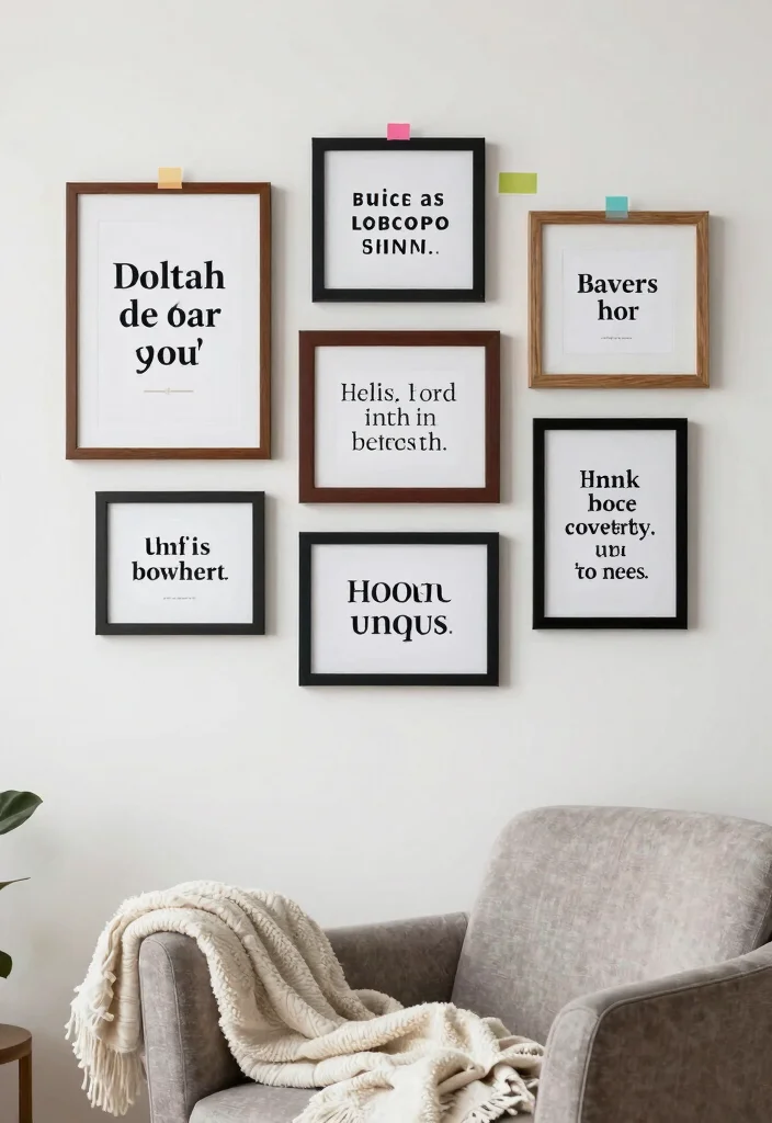 11 College Apartment Living Room Decorating Ideas Wall Art 6. Framed Quotes for Inspiration 0