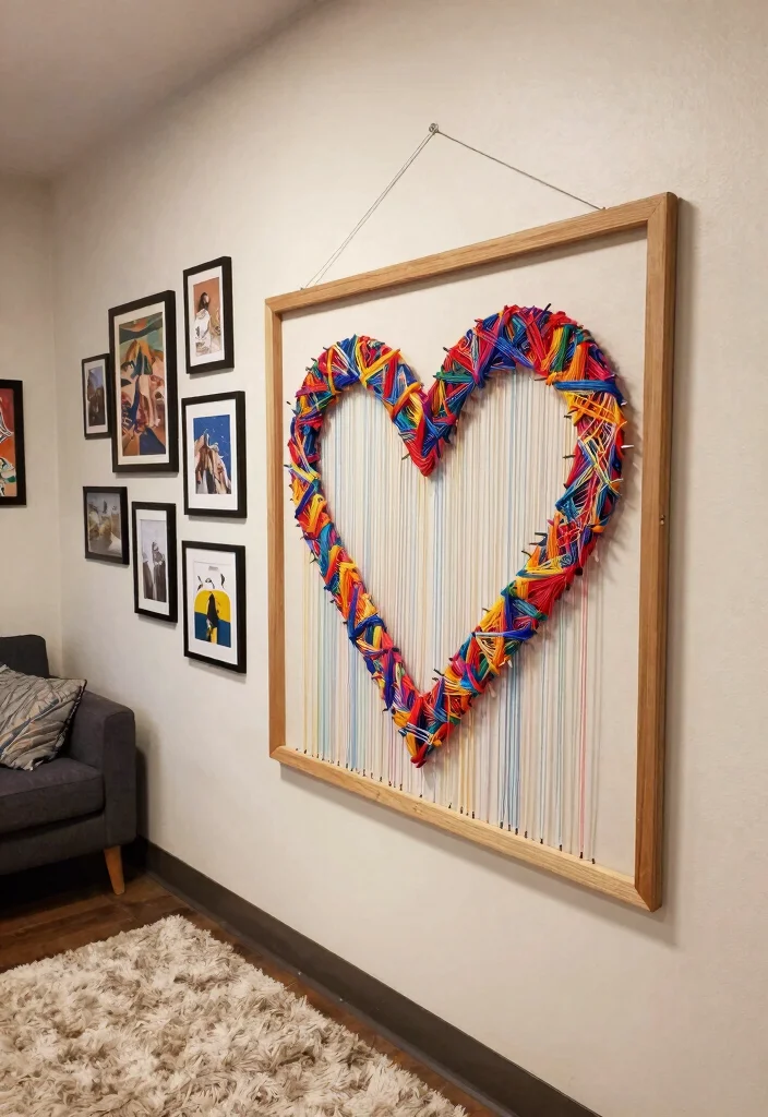 11 College Apartment Living Room Decorating Ideas Wall Art 8. String Art for a Personal Touch 0