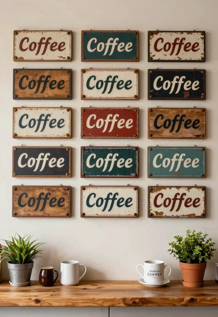 11 Cozy Cafe Decor Ideas Wall Art Bringing the Coffee Shop Vibe Home 1. Vintage Coffee Shop Signs 0