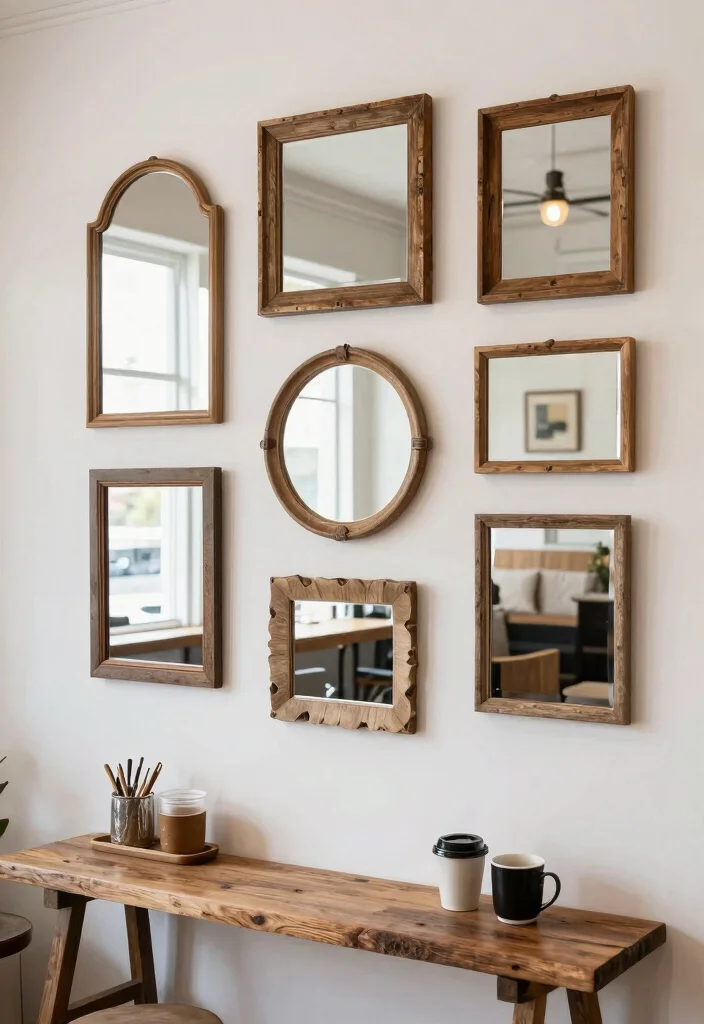 11 Cozy Cafe Decor Ideas Wall Art Bringing the Coffee Shop Vibe Home 10. Rustic Mirrors 0