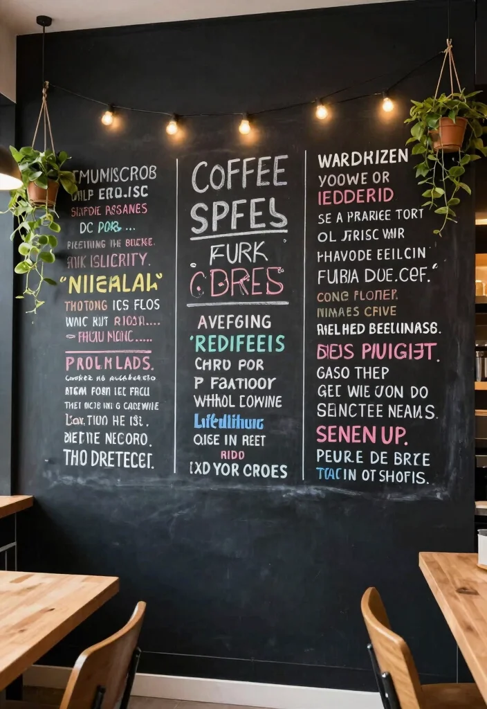 11 Cozy Cafe Decor Ideas Wall Art Bringing the Coffee Shop Vibe Home 5. Chalkboard Wall Art 0