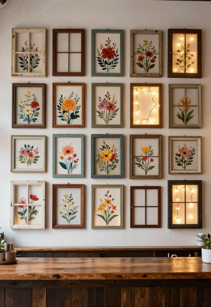 11 Cozy Cafe Decor Ideas Wall Art Bringing the Coffee Shop Vibe Home 7. Repurposed Window Frames 0
