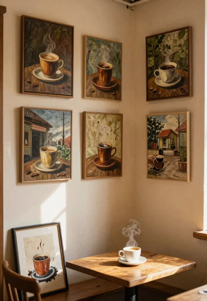 11 Cozy Cafe Decor Ideas Wall Art Bringing the Coffee Shop Vibe Home 9. Local Artisan Artworks 0