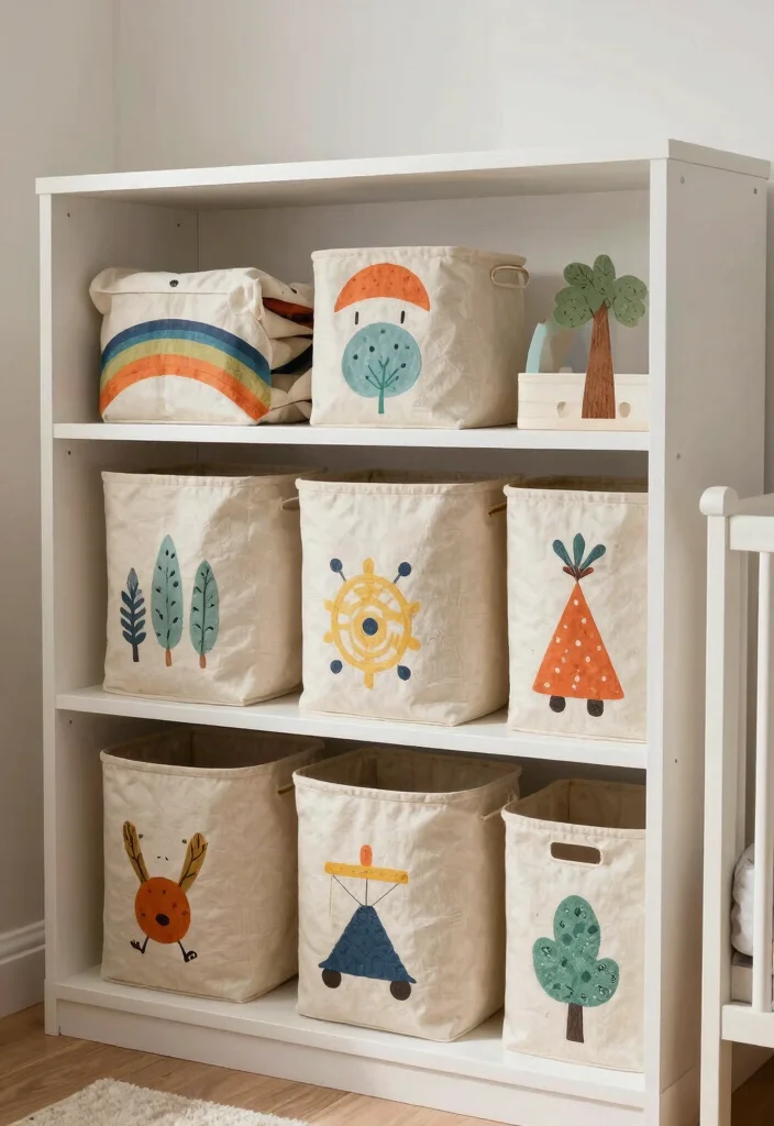 11 Cute Nursery Book Shelf Wall Ideas Kids Room 11. Themed Storage Bins 0