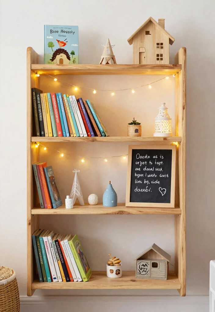 11 Cute Nursery Book Shelf Wall Ideas Kids Room 9. Shelf with a Story 0