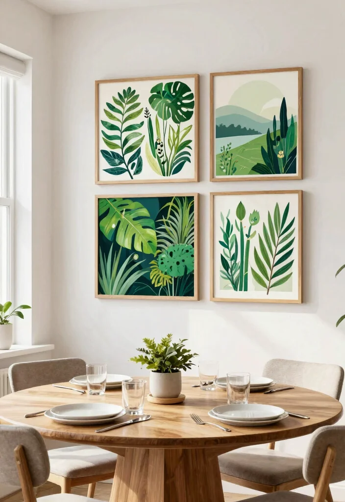 11 Elegant Dining Room Wall Art Ideas Dinner Vibes 4. Nature Inspired Prints 0