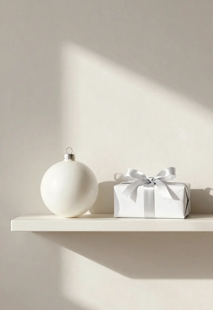11 Festive Christmas Shelf Decor Ideas for Wall Shelves 11. Clean and Clear 0
