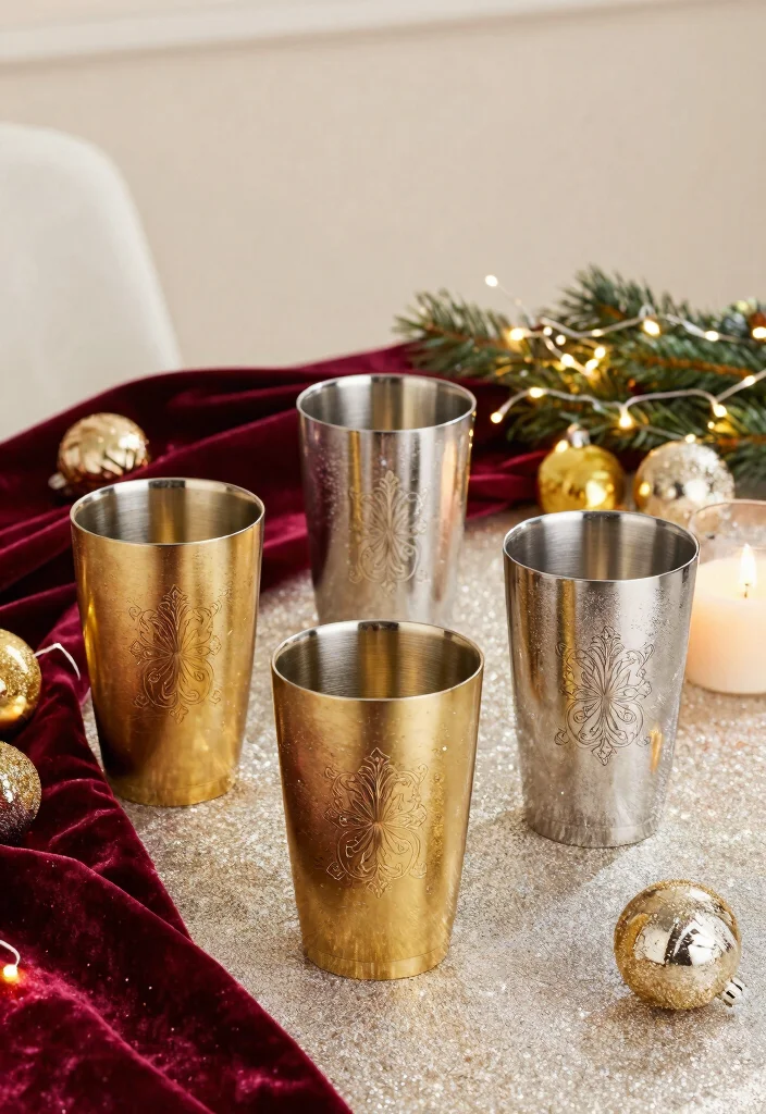 11 Festive Christmas Tumbler Ideas for Holiday Gifts 5. Elegant Metallic Monogram Tumblers 0