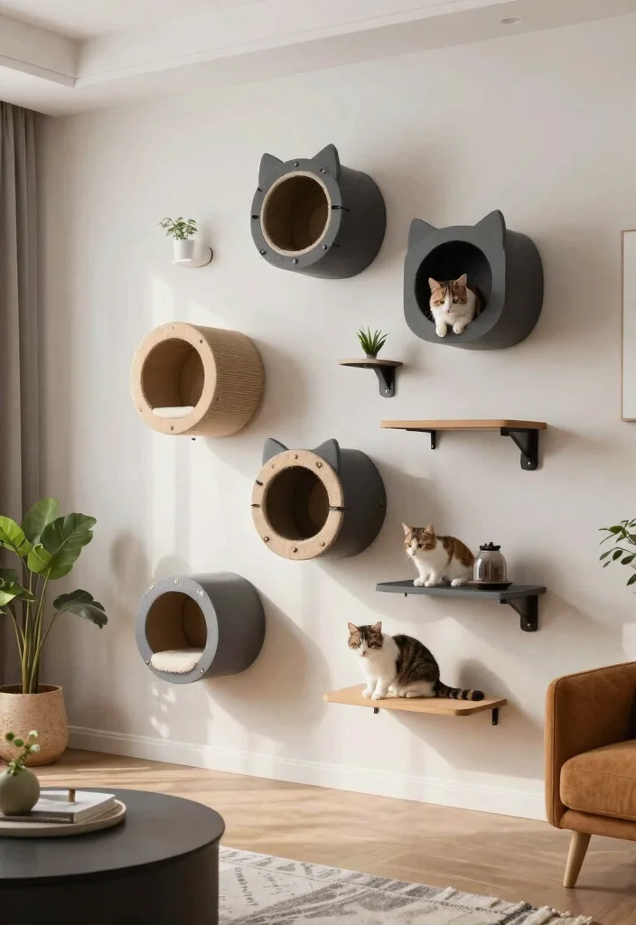 11 Fun Cat Wall Shelf Ideas for Indoor Pet Playgrounds 10. Modular Cat Wall Systems 0