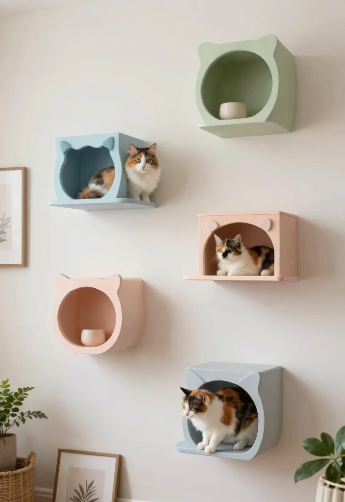 11 Fun Cat Wall Shelf Ideas for Indoor Pet Playgrounds 8. Curved Cat Shelves 0
