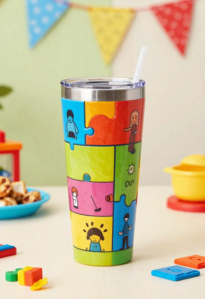 11 Fun Kids Cup Ideas Back to School DIY 11. Personalized Puzzle Tumbler 0