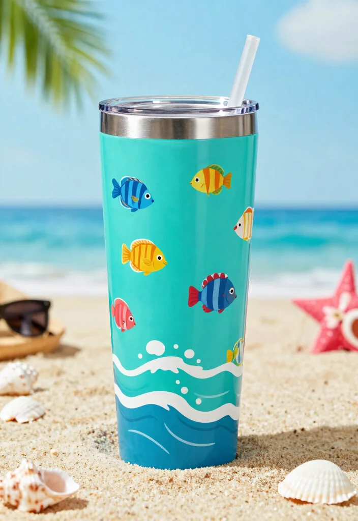 11 Fun Kids Cup Ideas Back to School DIY 5. Ocean Adventure Tumbler 0