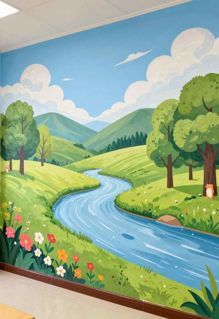 11 Inspiring School Mural Art Ideas for a Classroom Makeover 2. Nature Themed Mural 0