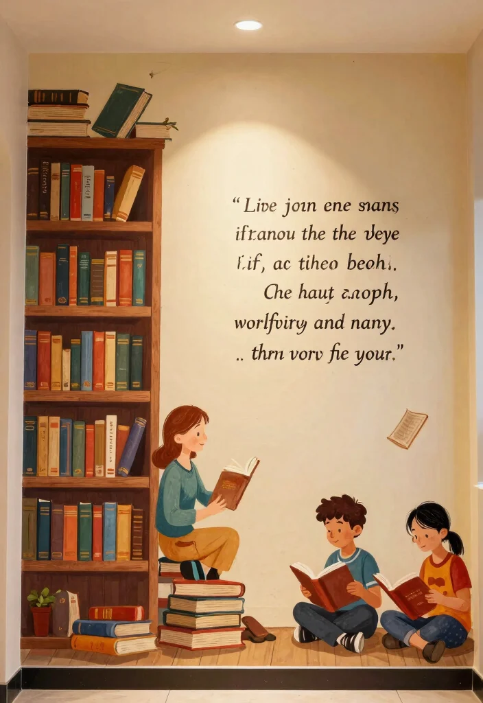11 Inspiring School Mural Art Ideas for a Classroom Makeover 9. Reading and Literature Celebration 0