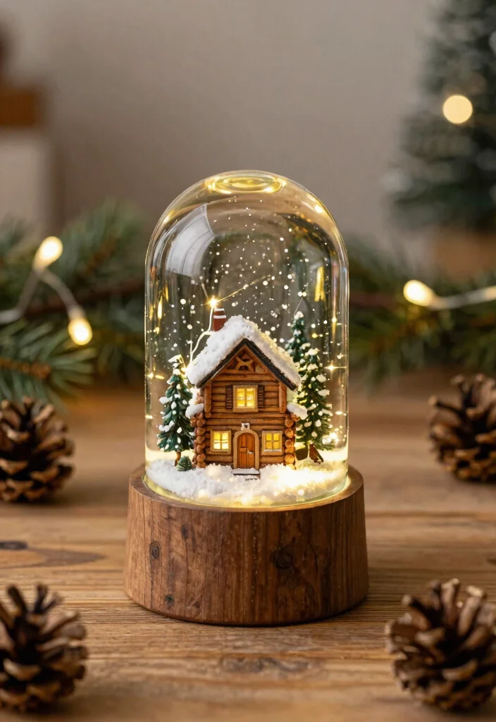 11 Magical Snow Globe Tumbler Ideas Step by Step 4. Rustic Christmas Cabin 0