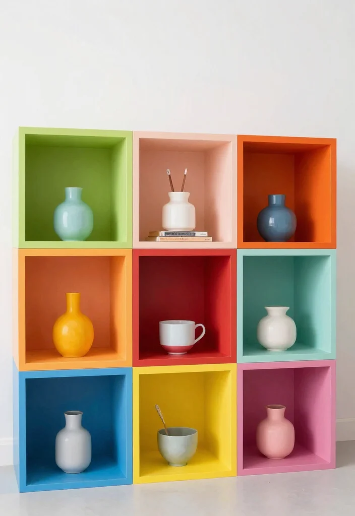 11 Modern Cube Wall Shelf Decor Ideas Sleek Look 11. Color Block Fun 0