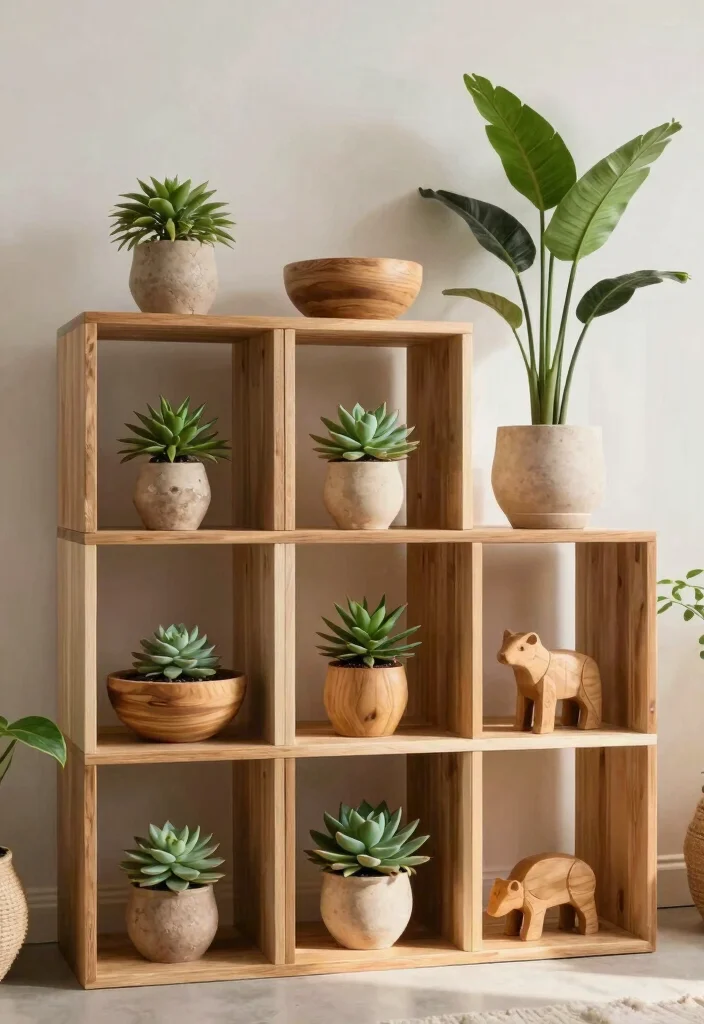 11 Modern Cube Wall Shelf Decor Ideas Sleek Look 4. Nature Inspired Display 0