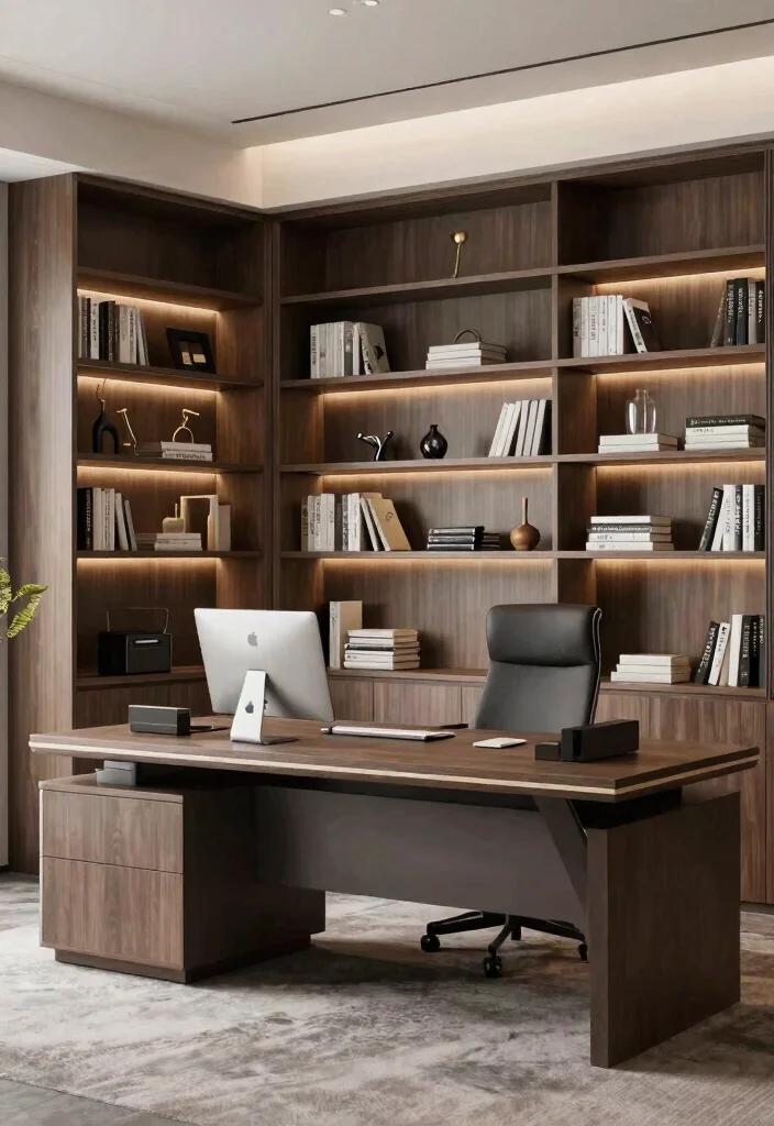 11 Productive Office Wall Shelf Ideas for Remote Work 10. Custom Built Ins for Tailored Storage 0