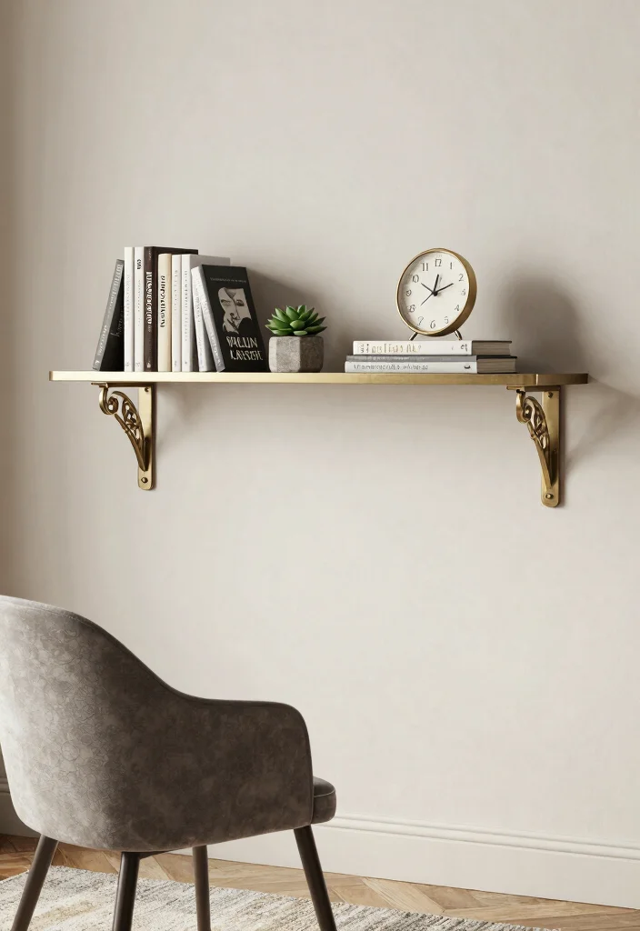 11 Productive Office Wall Shelf Ideas for Remote Work 5. Decorative Brackets for Added Flair 0