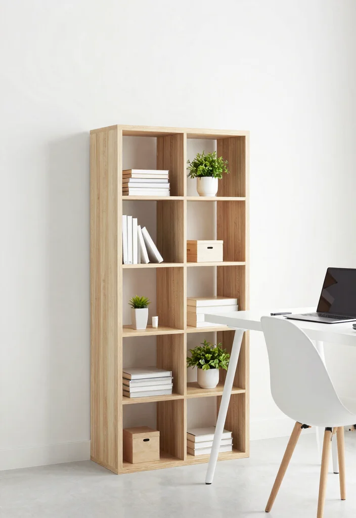 11 Productive Office Wall Shelf Ideas for Remote Work 9. Minimalist Cube Shelves 0