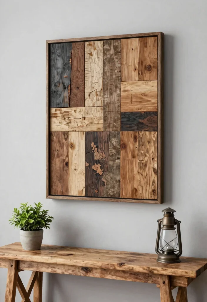 11 Rustic Wooden Wall Art Ideas Modern Farmhouse 1. Framed Reclaimed Wood Art 0
