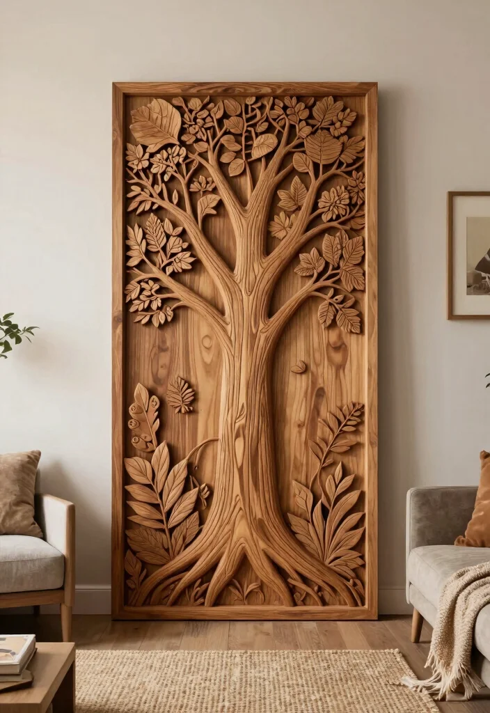 11 Rustic Wooden Wall Art Ideas Modern Farmhouse 10. Nature Inspired Wooden Panels 0