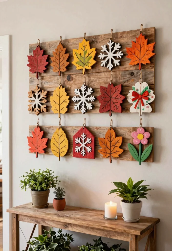 11 Rustic Wooden Wall Art Ideas Modern Farmhouse 11. Seasonal Wooden Decor 0