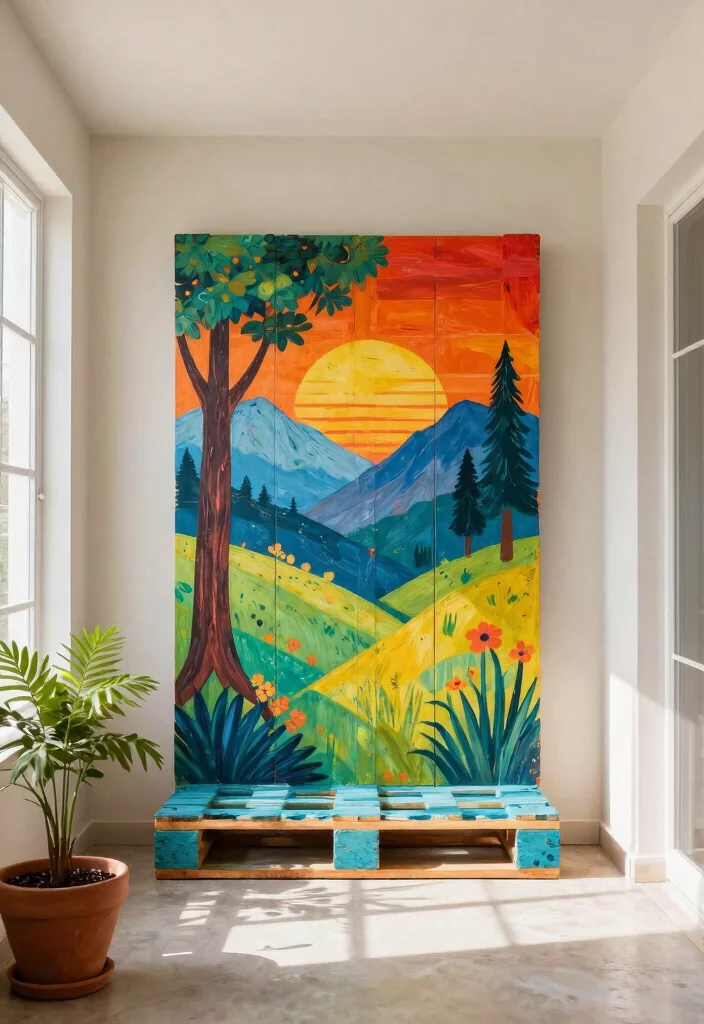 11 Rustic Wooden Wall Art Ideas Modern Farmhouse 4. Wood Pallet Art 0