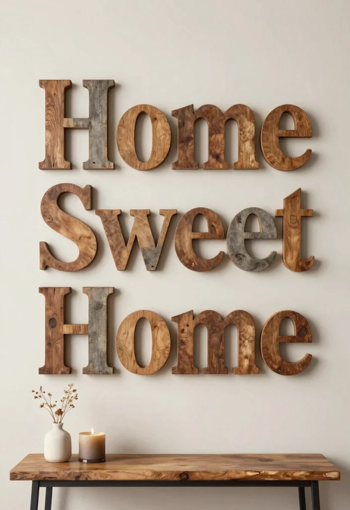 11 Rustic Wooden Wall Art Ideas Modern Farmhouse 6. Rustic Word Art 0