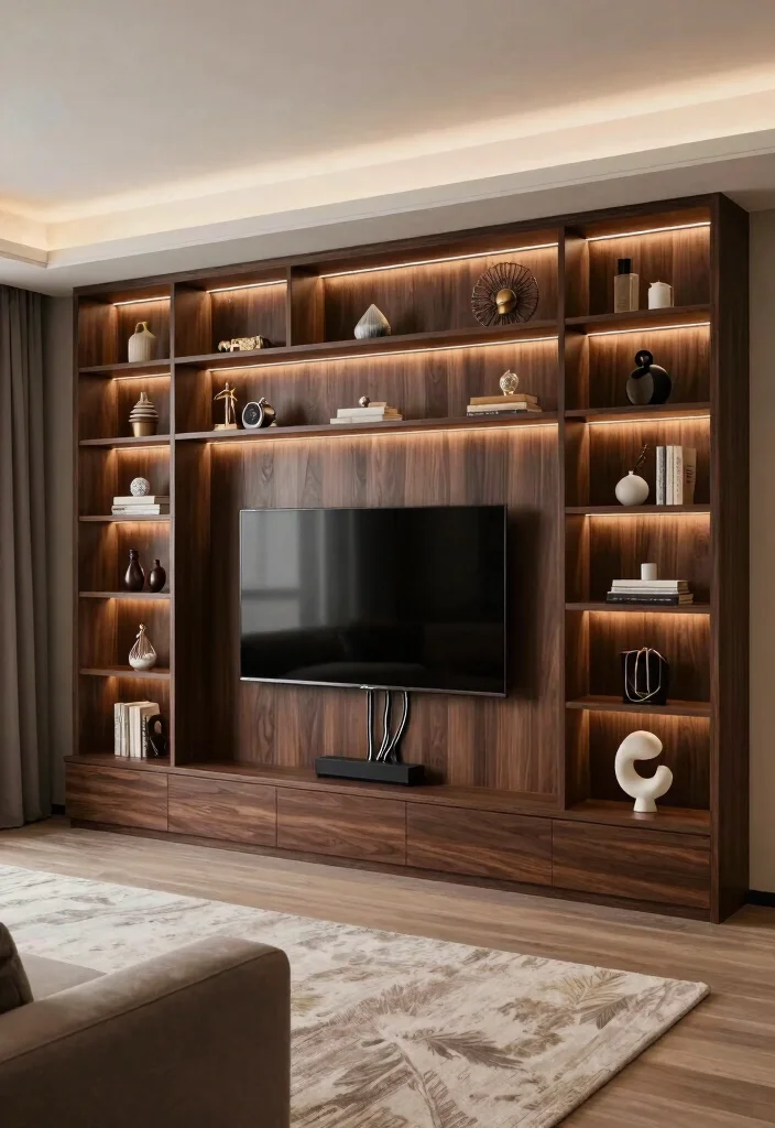 11 Smart TV Wall Shelf Ideas to Hide Messy Cords 5. Wall Panels for a Seamless Integration 0