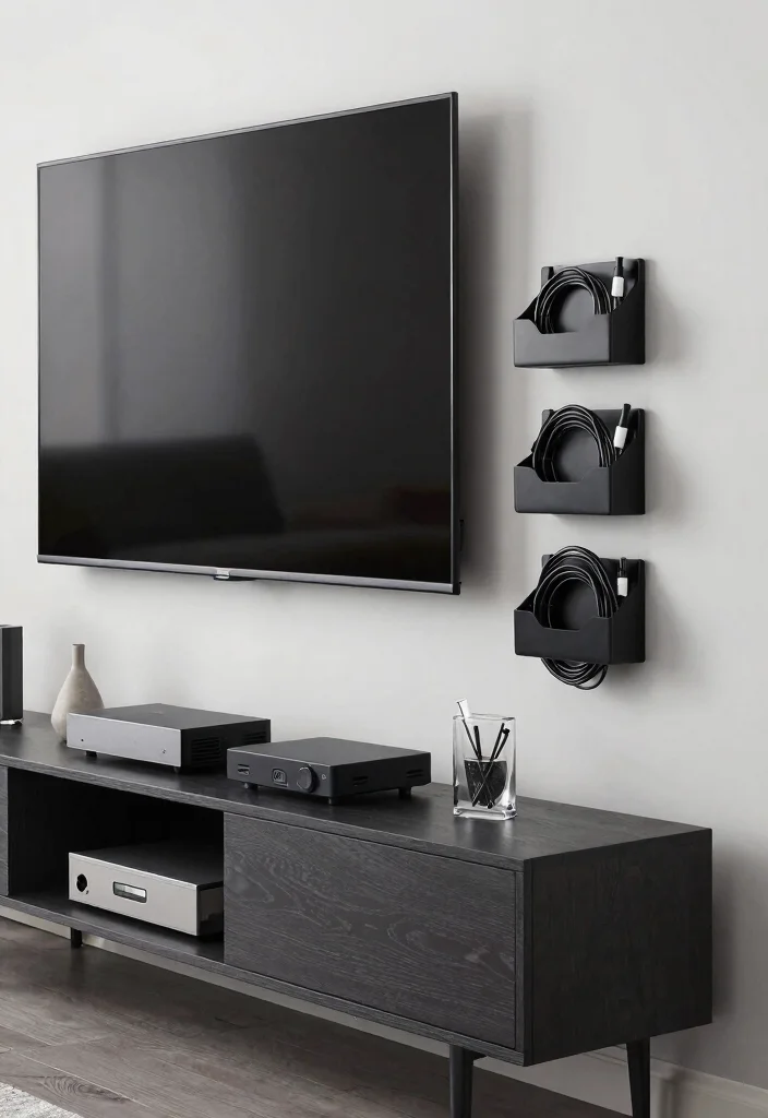 11 Smart TV Wall Shelf Ideas to Hide Messy Cords 7. Magnetic Cable Organizers 0
