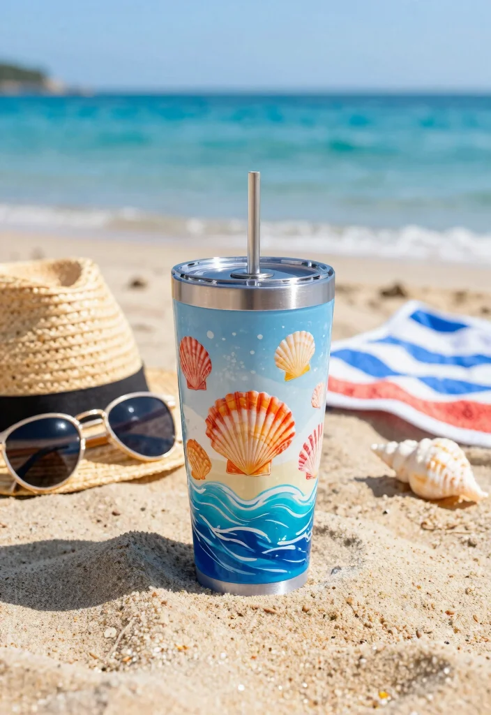 11 Sweet Grandma Tumbler Ideas for Mothers Day 7. Beach Vibes Tumbler 0