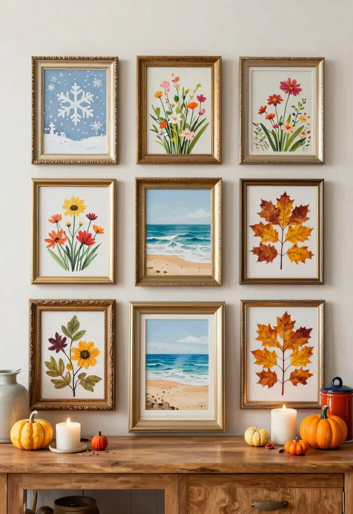 11 Vintage Old Frames Ideas Wall Art Upcycle Hacks 11. Seasonal Frame Displays 0